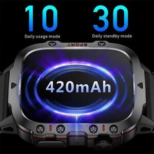 Smart Watch Fitness Bluetooth Call Waterproof (Black)